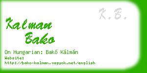 kalman bako business card